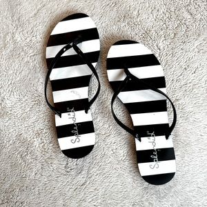 Striped Flip Flop Sandals